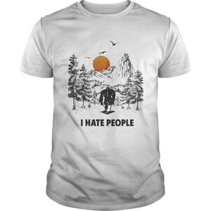 I Hate People Bigfoot Forest Sunset Shirt 1
